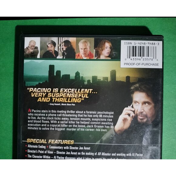 Al Pacino "88 Minutes" DVD Movie Thrilling Suspense Crime Film R-Rated Jon Avnet - Picture 8 of 13
